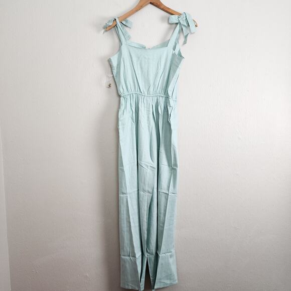 NEW Modcloth Every Waking Momentum Cotton Jumpsuit Light Blue - Picture 9 of 10